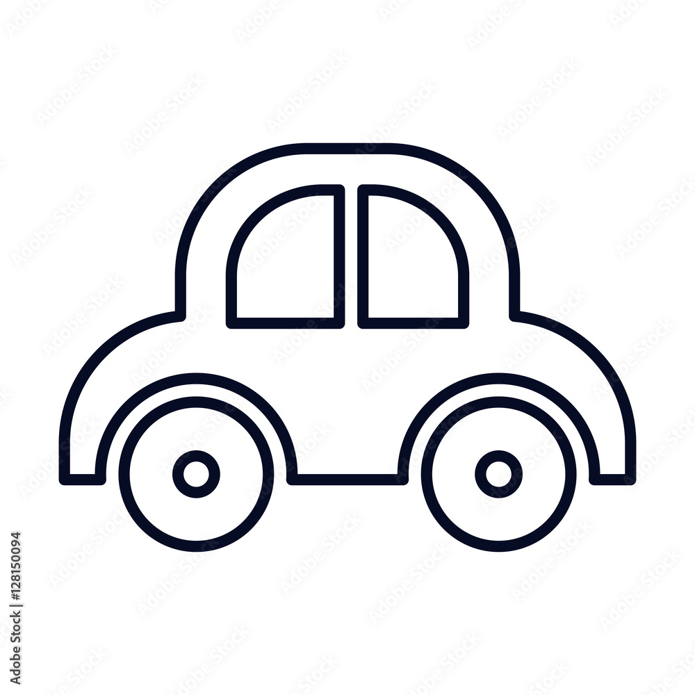 Toy car icon. Baby object child childhood infant theme. Isolated design. Vector illustration