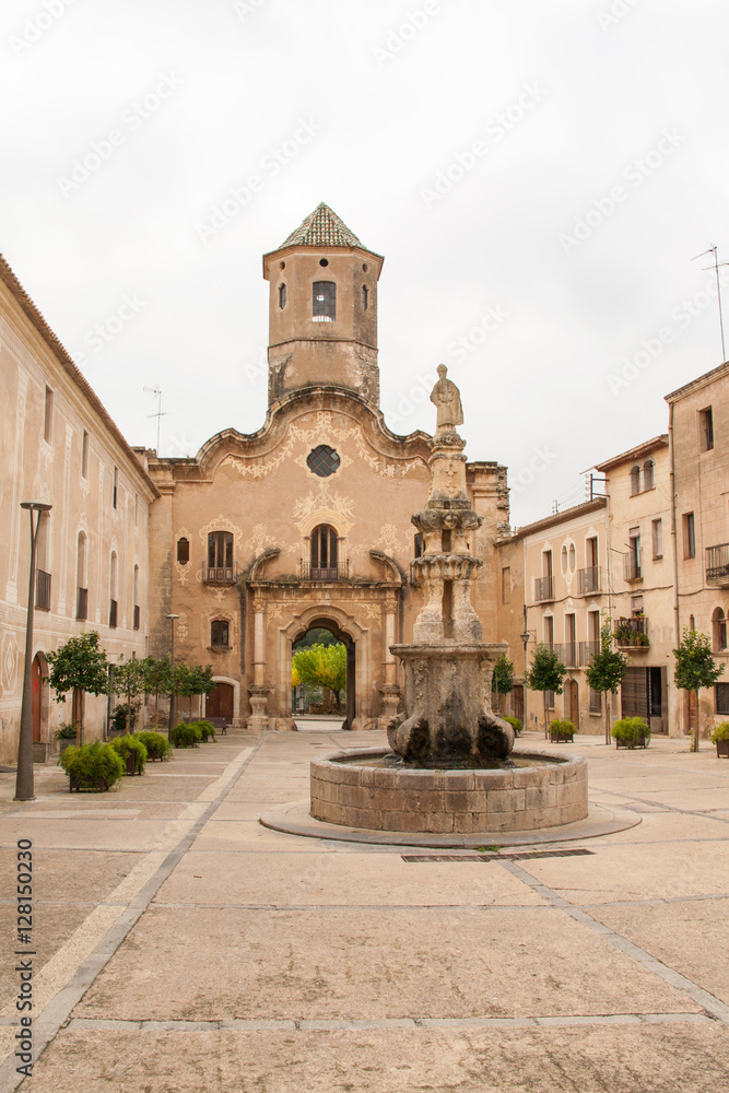 Cour d'entrée du Monastère royal de Santes Creus, Catalogne, Espagne