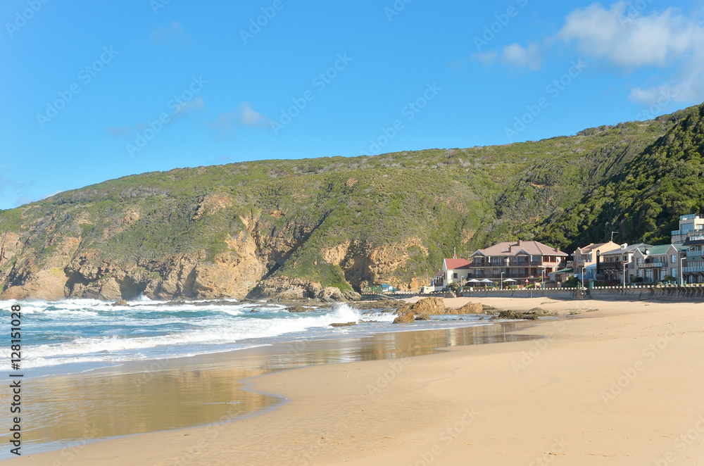 Beautiful ocean beach with waves in South Africa
