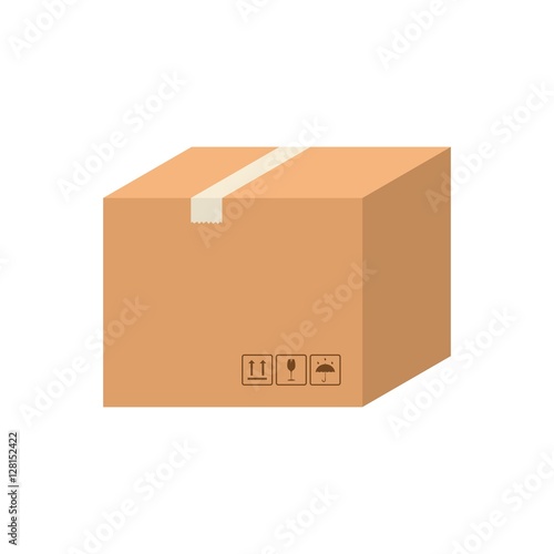 Delivery cardboard box carton isolated on white background