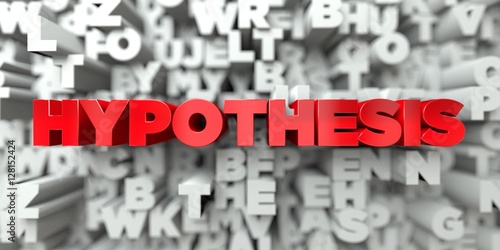 Canvas Print HYPOTHESIS -  Red text on typography background - 3D rendered royalty free stock image