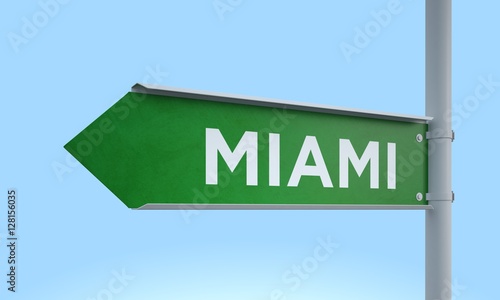 left direction road sign miami