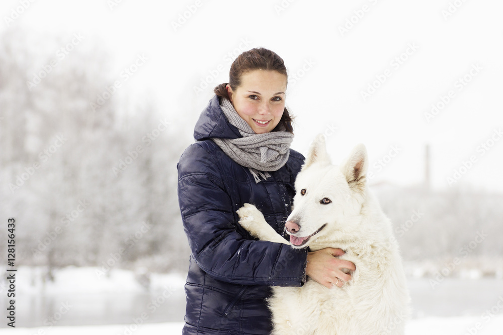 Girl and dog Girl and dog