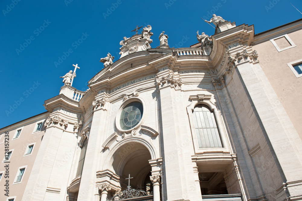 Obraz premium The Basilica of the Holy Cross in Jerusalem (Basilica di Santa Croce in Gerusalemme), Rome, Italy