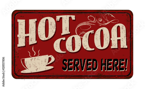 Hot cocoa vintage metal sign