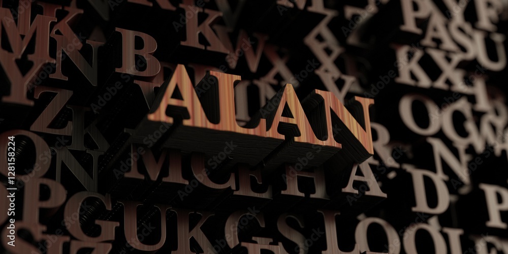 Alan - Wooden 3D rendered letters/message. Can be used for an online banner ad or a print postcard. Alan - Wooden 3D rendered letters/message. Can be used for an online banner ad or a print postcard.