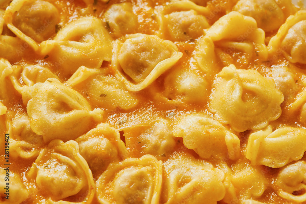 Tortellini soup close up Tortellini soup close up