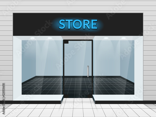 Shop front or store view vector illustration