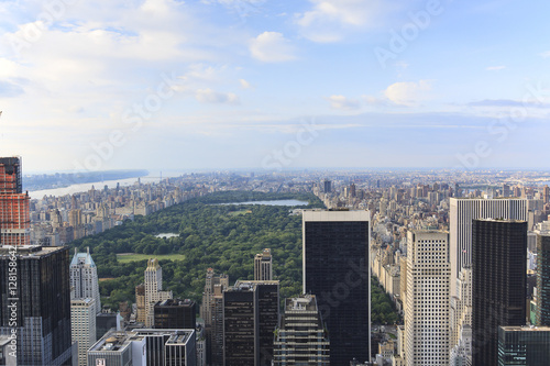 Central Park aerial view, Manhattan, New York; Park is surrounded by skyscraper © Fabio Nodari
