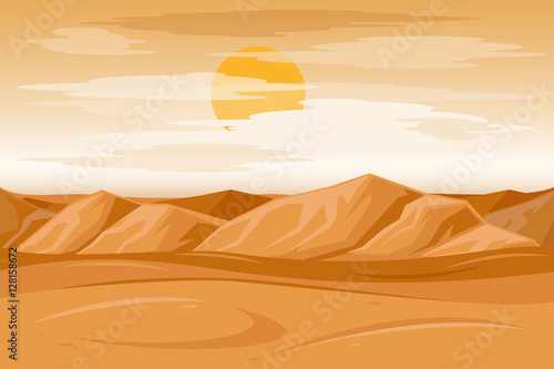 Desert mountains sandstone background vector illustration