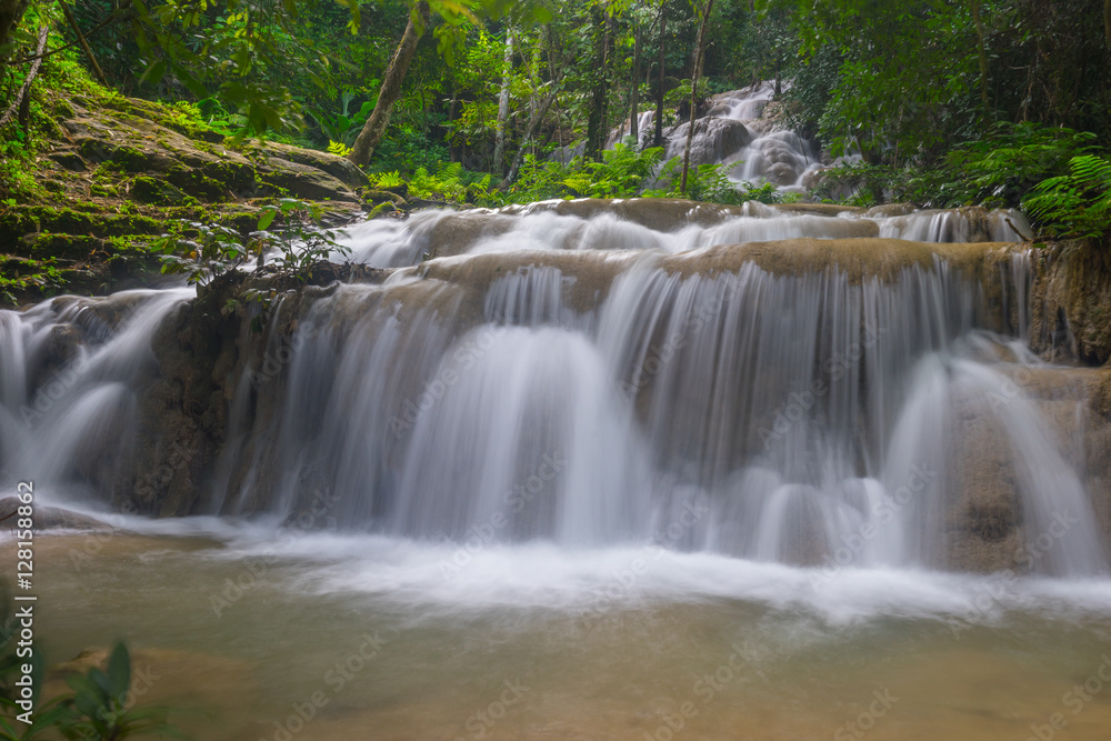 Pu Kang waterfall in the forest, Chiang Rai province, Thailand