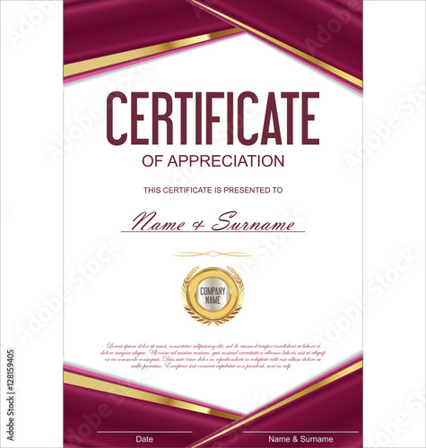 Luxury certificate or diploma template 