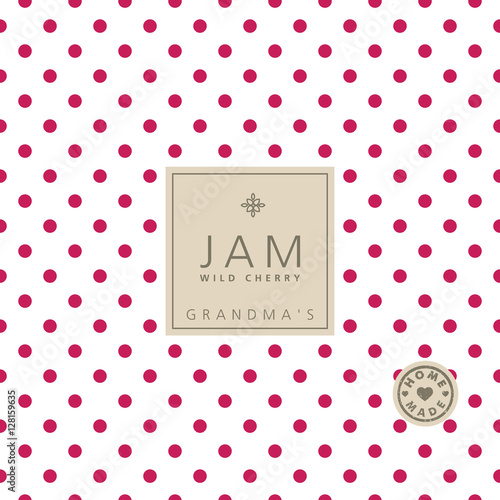 Jam label cherry. Swatch pattern included.