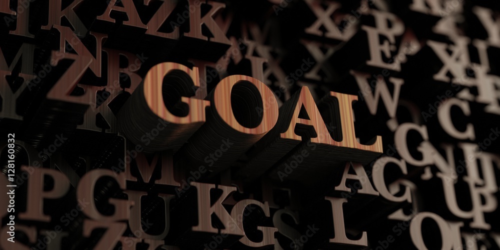 Goal - Wooden 3D rendered letters/message. Can be used for an online banner ad or a print postcard. Goal - Wooden 3D rendered letters/message. Can be used for an online banner ad or a print postcard.