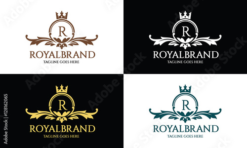 Royal brand logo design template ,Luxury logo design concept ,Vector illustration