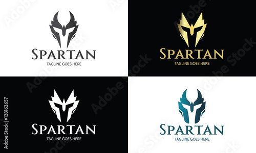 Spartan logo design template ,Helmet logo design concept ,Vector illustration