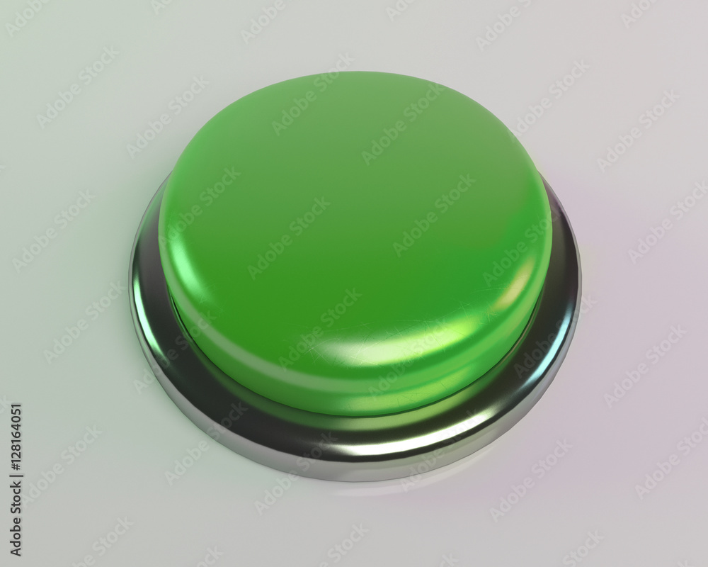 3D rendering green blank button 3D rendering green blank button