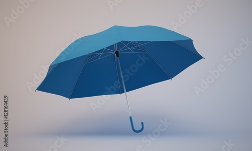 3D rendering blue umbrella