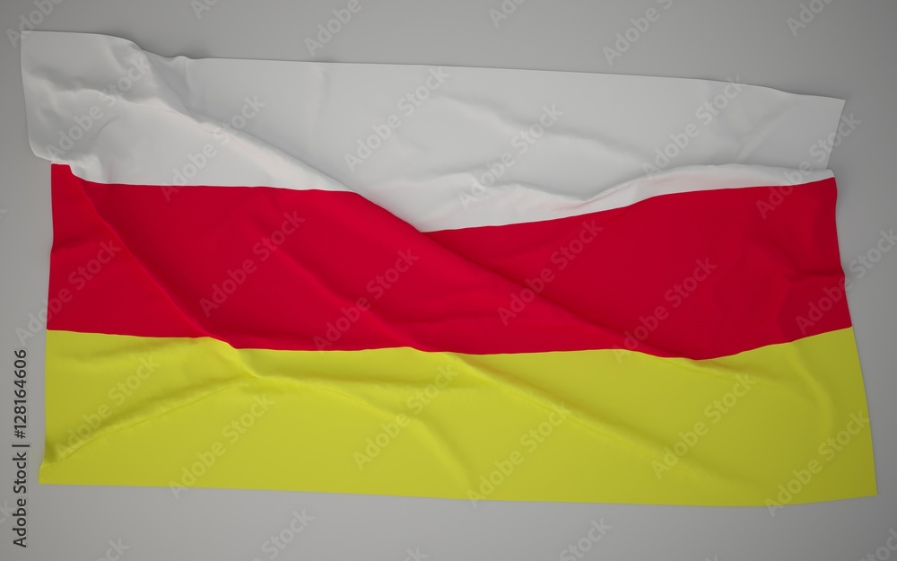 Naklejka premium 3D north ossetia flag