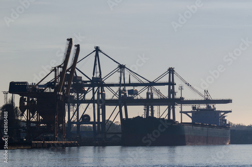 MERCHANT VESSEL AT THE WHARF