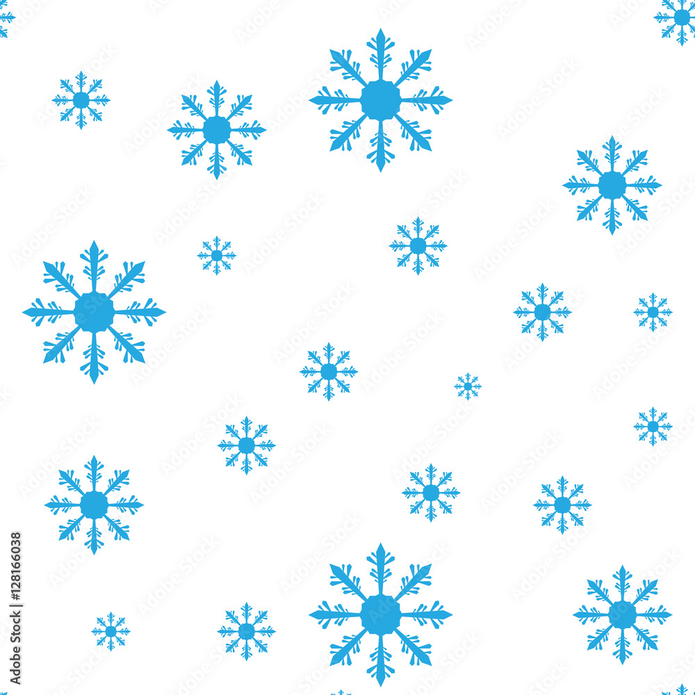 Snowflake christmas and new year seamless pattern vector illustration. Horizontal and vertical continuous looping background Snowflake christmas and new year seamless pattern vector illustration. Horizontal and vertical continuous looping background