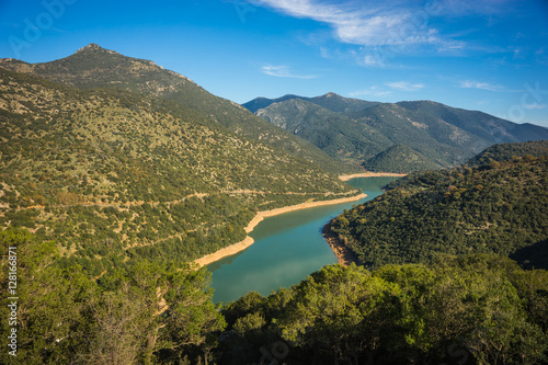 Beautiful landscape with Ladona lake at Peloponnese, Greece photo