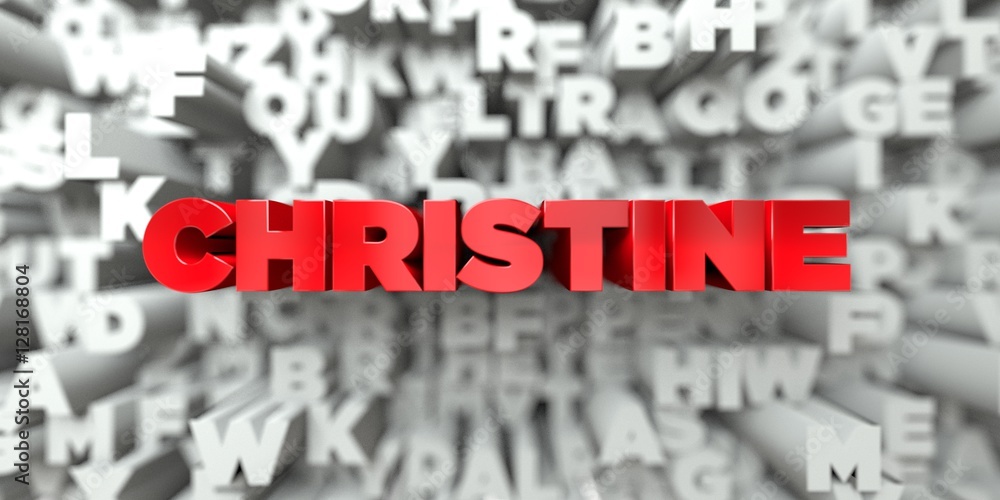 CHRISTINE - Red text on typography background - 3D rendered royalty free stock image. This image can be used for an online website banner ad or a print postcard. CHRISTINE - Red text on typography background - 3D rendered royalty free stock image. This image can be used for an online website banner ad or a print postcard.