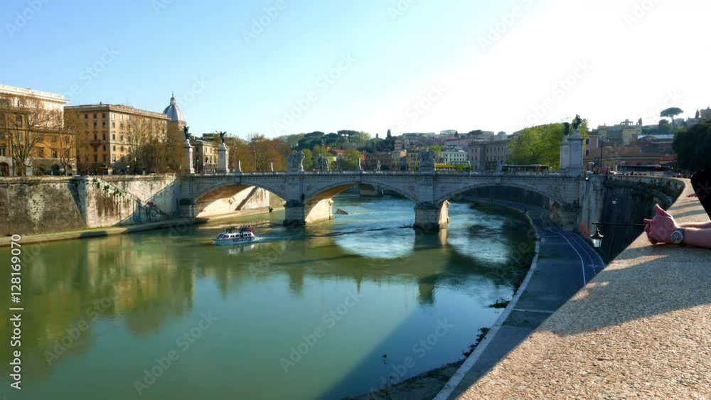 River Tiber flows through Rome, Italy
River Tiber flows through Rome, Italy