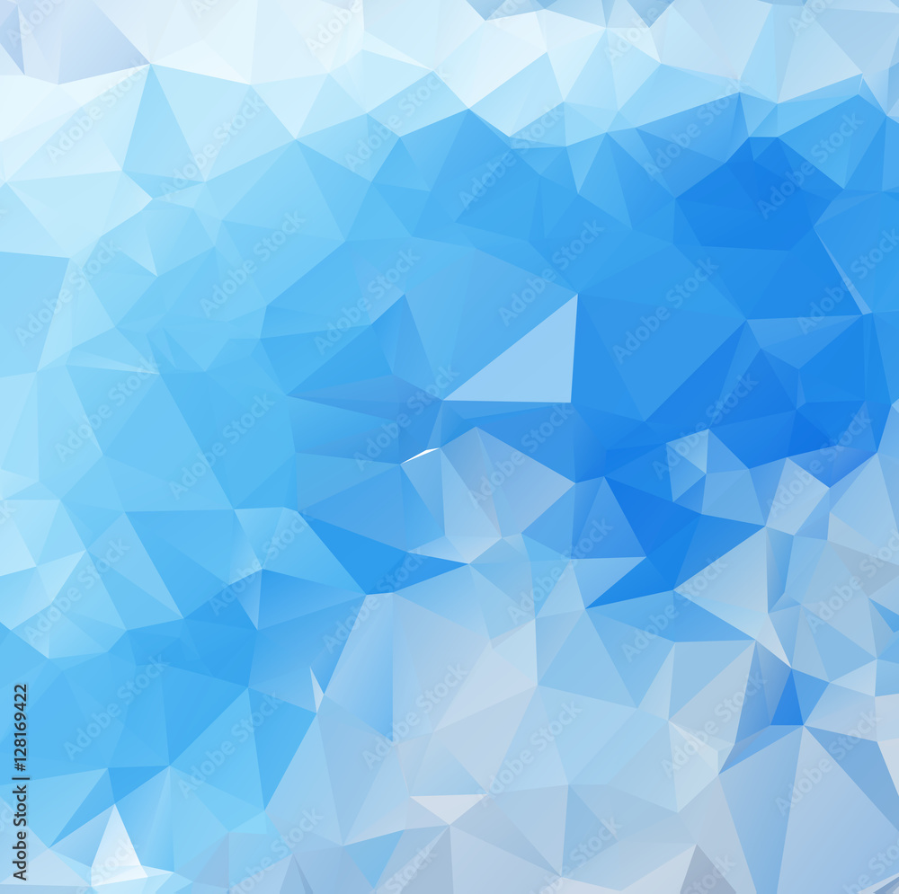 Fototapeta Niebieska siatka Mozaika abstrakcyjna geometryczna pomarszczona trójkątna niska poli