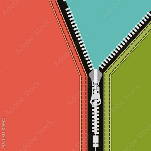 Zip background. Zipper cloth fashion style clothing  theme. Vector illustration