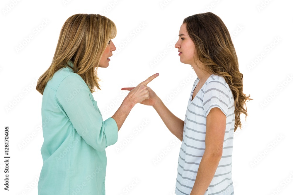 Mother and daughter arguing Mother and daughter arguing