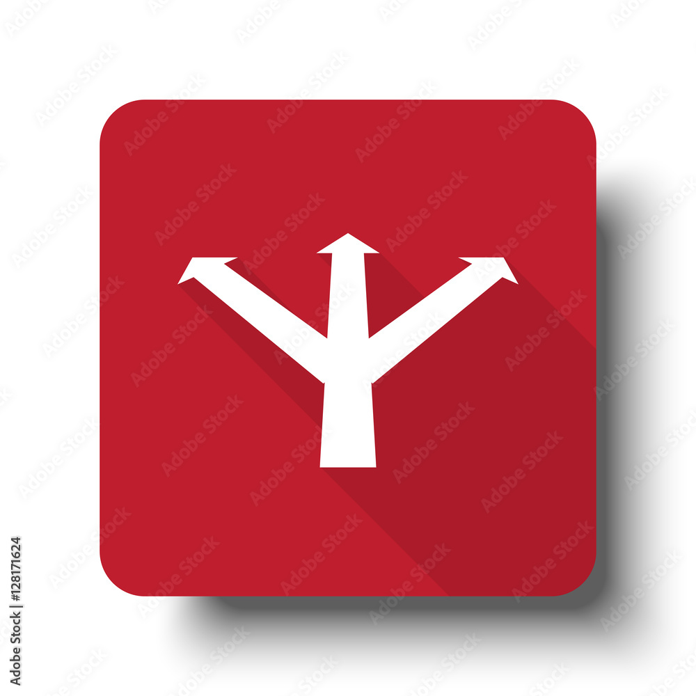 Obraz premium Flat Strategy web icon on red button with drop shadow