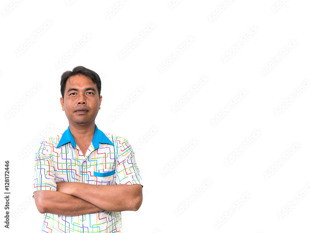 Asian businessman smiling while crossing his arms on white background,
Leader and successful businessman concepts. - office man on horizon white background. Asian businessman smiling while crossing his arms on white background,
Leader and successful businessman concepts. - office man on horizon white background.
