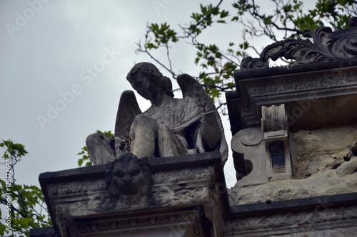 Statue of an angel in Père Lachaise graveyard