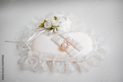 Wedding rings and flower