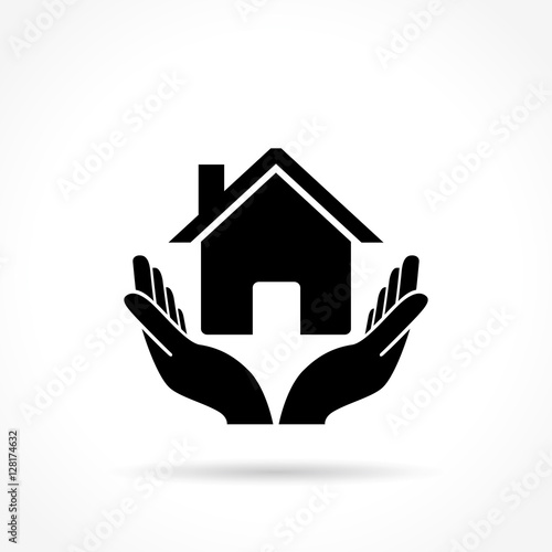 house icon with hands