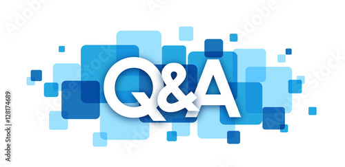 "Q&A" blue overlapping vector letters icon