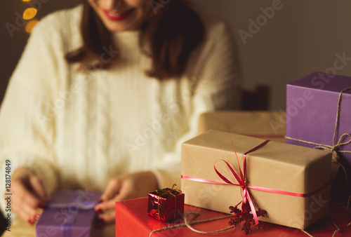 Opening christmas present