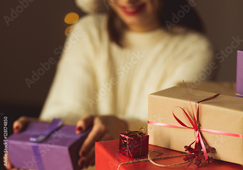 Woman getting gift