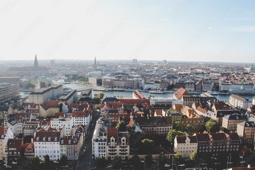Obraz premium Panorama of Copenhagen from Christianshavn