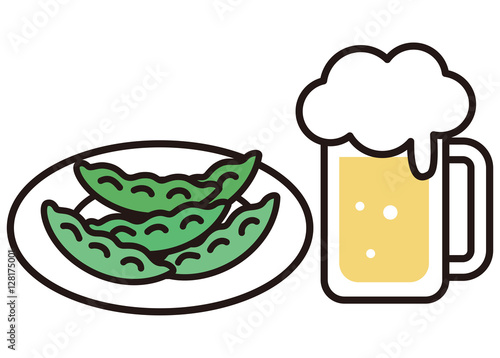 ビール　枝豆