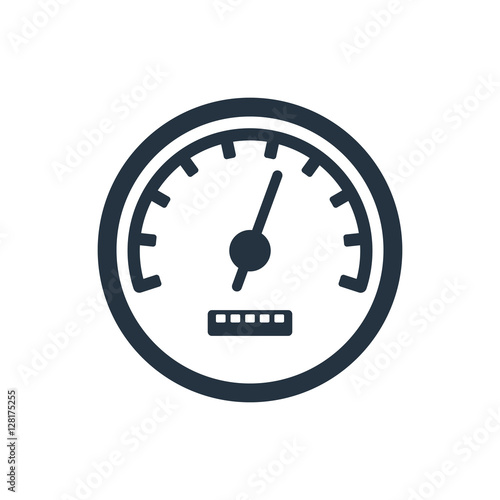 speedometr, odometer isolated icon on white background, auto ser photo