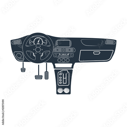 dashboard, Automatic transmission, foot parking brake, isolated