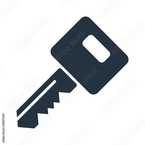 car key, isolated icon on white background, auto service, repair