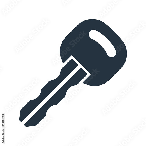car key, isolated icon on white background, auto service, repair