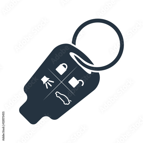 car lock key isolated icon on white background, auto service, re