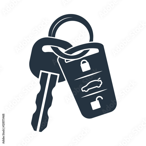 car lock key isolated icon on white background, auto service, re photo