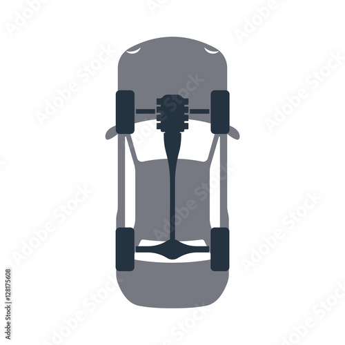 top car gear box, gear shift, transmission   isolated icon on wh