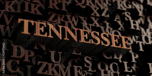 Tennessee - Wooden 3D rendered letters/message. Can be used for an online banner ad or a print postcard.