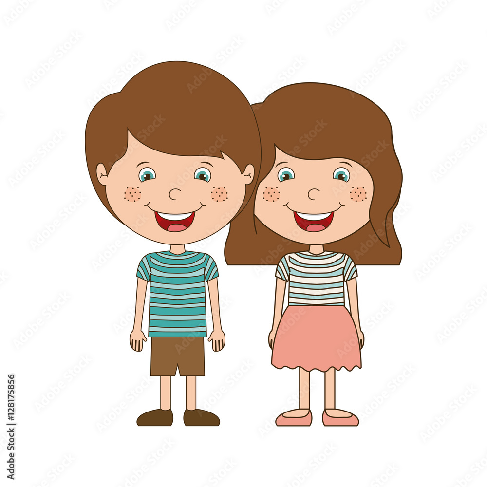 Boy and girl cartoon icon. Kid childhood little people and person theme. Isolated design. Vector illustration Boy and girl cartoon icon. Kid childhood little people and person theme. Isolated design. Vector illustration